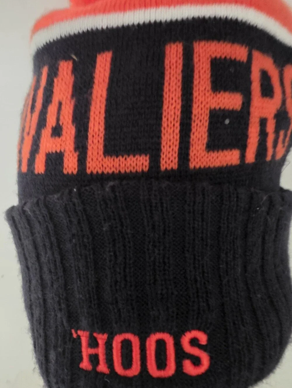 Virginia Cavaliers New Era Orange Blue Striped Knit Pom Cuff Beanie Hat Youth